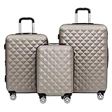 BEIBYE Kofferset 4 Zwillingsrollen Hartschale Trolley Koffer Reisekoffer...