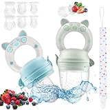 Fruchtsauger Baby, 2 Stück Obstschnuller mit 6 Sauger(3 Größen) und...
