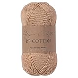 Utopia Crafts Re-Cotton Strickgarn, 100 g (Helltaupe), Light Taupe