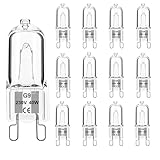 G9 Halogen Leuchtmittel 12 Stück, Halogenlampe 40 Watt 230V Warmweiß 2700K,...