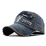 YULOONG Vintage Baumwolle Baseball Cap Fashion Washed Denim Retro Ausgefranste...