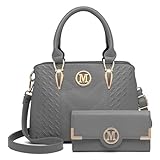 Miss Lulu Handtasche Damen mittelgroß klassisch Henkeltasche Schultertasche mit...
