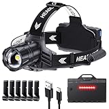 Glarylight Stirnlampe LED Wiederaufladbar, Superhell 120000 Lumen Bequeme...