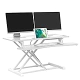 bonVIVO Sit-Stand Workstation, Höhenverstellbarer Schreibtisch-Aufsatz Mit...