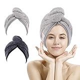 M-bestl 2 Pack Haartuch Turban, Mikrofaser-Haartrocknungshandtuch mit...