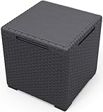 Keter Vigo Aufbewahrungsbox Beistelltisch 37x37x37cm Wetterfest Innen & Außen...