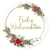 BETESSIN Aufkleber Weihnachten - 120 Stück Frohe Weihnachten Aufkleber -...