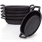 BBQ-Nerd Servierpfännchen aus Gusseisen im 6er Set - Grillpfännchen - oval...