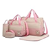 Miss Lulu 5-teiliges Baby Wickeltasche Set mit Wickelunterlage &...
