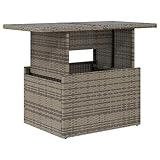 vidaXL Gartentisch, Esstisch Beistelltisch mit Glasplatte, Tisch Verstellbare...