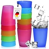 idea-station NEO Trinkbecher 12 x 250 ml - bunt - bruchsichere Plastikbecher...