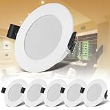 B.K.Licht – 6er Set LED Einbaustrahler 230V, LED Strahler für das Badezimmer...