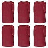 AUYAO Fussballtraining Leibchen Fubball Kinder 6 Set Herren Mesh Trimmage...