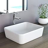 NEG Waschbecken Uno32A (eckig) Aufsatz-Waschschale/Waschtisch (weiß) mit...