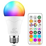 iLC LED Lampe ersetzt 85W, 1050 Lumen, RGB Glühbirne mit Fernbedienung...