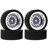 RC Auto Reifen und Räder Set,KINGCOO 4Stück 65mm RC Rally Auto Gummireifen...