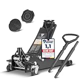 STAHLWERK Hydraulischer Wagenheber mit 3 t Tragkraft - extra flach, 73-500 mm...