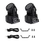 Areyourshop 2er Pack 7x10W RGBW 4-in-1 LED Moving Head Bühnenlicht – DJ...