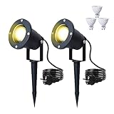 ONECORN Gartenleuchte mit Erdspieß 4W LED Gartenstrahler mit GU10 IP66...