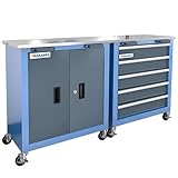 LARBANKE Kombinations-Werkzeugkasten mit Schloss, Werkzeugschrank mit 5...