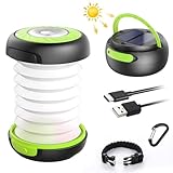 GlobaLink LED Campinglampe Faltbare Solar Camping Laterne Energienbank mit 2...