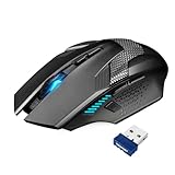 TECKNET Kabellose Gaming Maus, 2,4 GHz Wireless Gamer Maus 8 Tasten, 4800 DPI,...