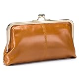 Karoukee Echtleder Große Geldbörse für Frauen, Vintage Damen Kuss-Schloss...