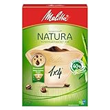 Melitta Filtertüten 1x4/80 Natura naturbraun Aroma, 1er Pack mit Kaffeekocher...