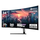 Minifire 34' UWQHD Curved Gaming Monitor 165Hz(DP),3440 x 1440,Curved 1500R,1...