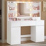 VASAGLE Kailyn Kollektion - Schminktisch mit Spiegel und LED-Leuchten,...
