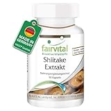 Fairvital | Shiitake Extrakt - 90 Kapseln - HOCHDOSIERT - 500mg pro Kapsel - Lentinula edodes - 30% Polysaccharide - VEGAN