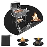 Rund Feuerfeste Unterlage, 97x97cm Feuerschutzmatte, 1093°C Feuerschalenmatte,...