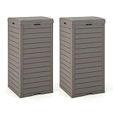 FANTASK 2er Set Outdoor Mülltonne, 118 L, Mülleimer mit Deckel, wasserdichter...
