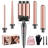 Lockenstäbe 3 Fässer für Große-BESTOPE PRO Lockenstab set 5 in 1 Locken mit...