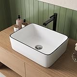DeerValley Waschbecken DV-1V0002 waschbecken bad rechteckig weißer Korpus,...