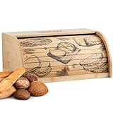 ecosa Brotbox aus nachhaltigem Bambus mit Rolldeckel Brotkasten Brotaufbewahrung...