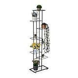 Relaxdays Blumenregal, 8 Ablagen für bis zu 9 Blumen- & Pflanzentöpfe, Metall,...