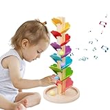 Regenbogen Kugelturm, Hölzerner Musikbaum 6.22x6.22x13,31 Zoll Holz-kugelbahn...