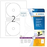 HERMA 8624 CD DVD Etiketten inkl. Zentrierhilfe blickdicht, 10 Blatt, Ø 116 mm...