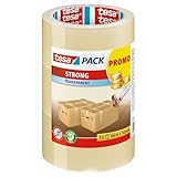 tesa tesapack Strong - Geräuscharmes Paketklebeband zum Verpacken von Paketen...