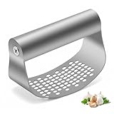 Mmyzao Knoblauchpresse Wippe Edelstahl Verbesserte Knoblauchwippe Garlic Press...