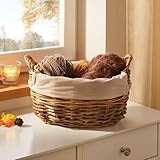 FRANK FLECHTWAREN Füllkörbchen Spaltweide, Weide, Stoffeinsatz Maße: 30 x 22...