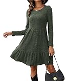 ABINGOO Damen Langarm Pulloverkleid Rundhals A-Linie Freizeitkleid Elegant...