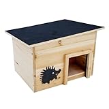 Spetebo Holz Igelhaus mit Labyrinth Eingang - 32 x 21 cm - Winter Igelhotel mit...
