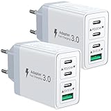 2er Pack USB C Ladegerät, Aioneus 40W 4Port Stecker USBC Adapter Mehrfach Typ C...
