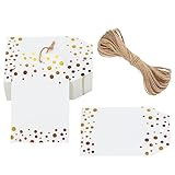 G2PLUS Geschenkanhänger mit Folien Goldpunkte, Weiß Geschenk Anhänger mit...
