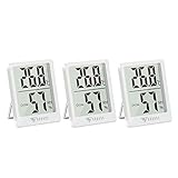 DOQAUS Digital Thermometer Innen, 3 Stück Thermo-Hygrometer Innen Hygrometer...