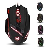 zelotes T90 Gaming Maus 9200 DPI, 8 Programmierbare Tasten, Multi-Modi LED, USB...