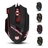 zelotes T90 Gaming Maus 9200 DPI, 8 Programmierbare Tasten, Multi-Modi LED, USB...