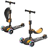 BremToy Kinderroller, Kinder Scooter mit Stufenlos Einstellbar, Tretroller mit...